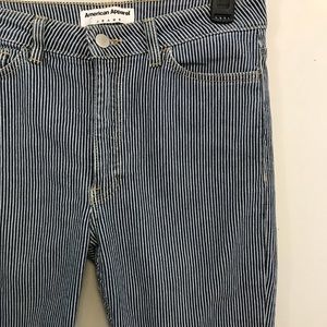 American Apparel Striped Railroad Skinny Jeans